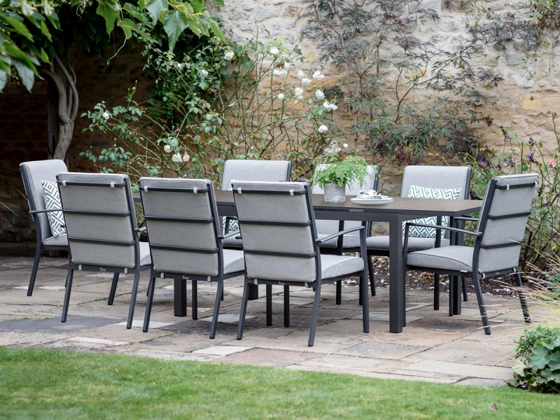 Seville 8 Seat Extending Table with Valencia Armchairs