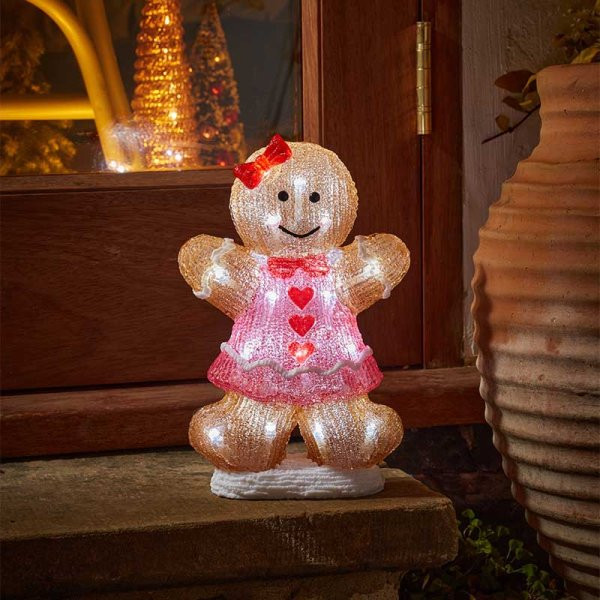 Inlit Ice Gingerbread Girl