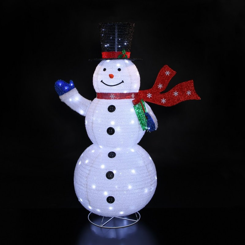 Leisuregrow 1.8M POP UP FLEECE SNOWMAN WITH 200 WHITE LEDS