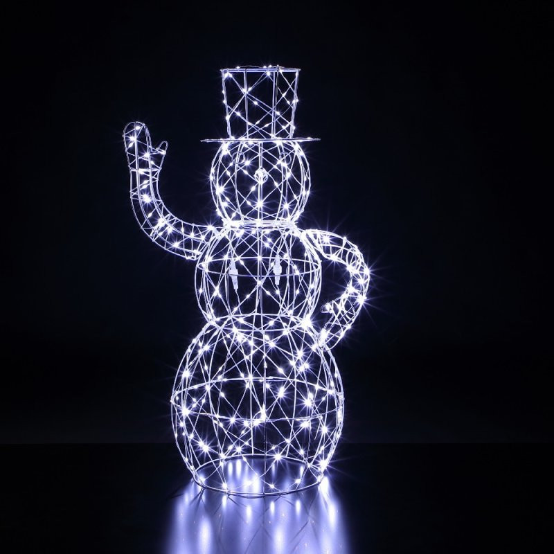 Leisuregrow 1M WHITE FRAME DICKENSIAN SNOWMAN - 350 FLEXI WIRE LEDS