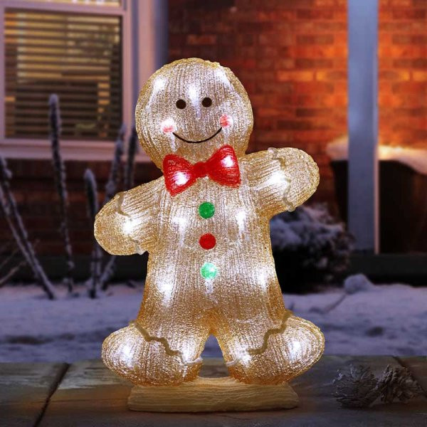 Inlit Ice Gingerbread Boy, Large