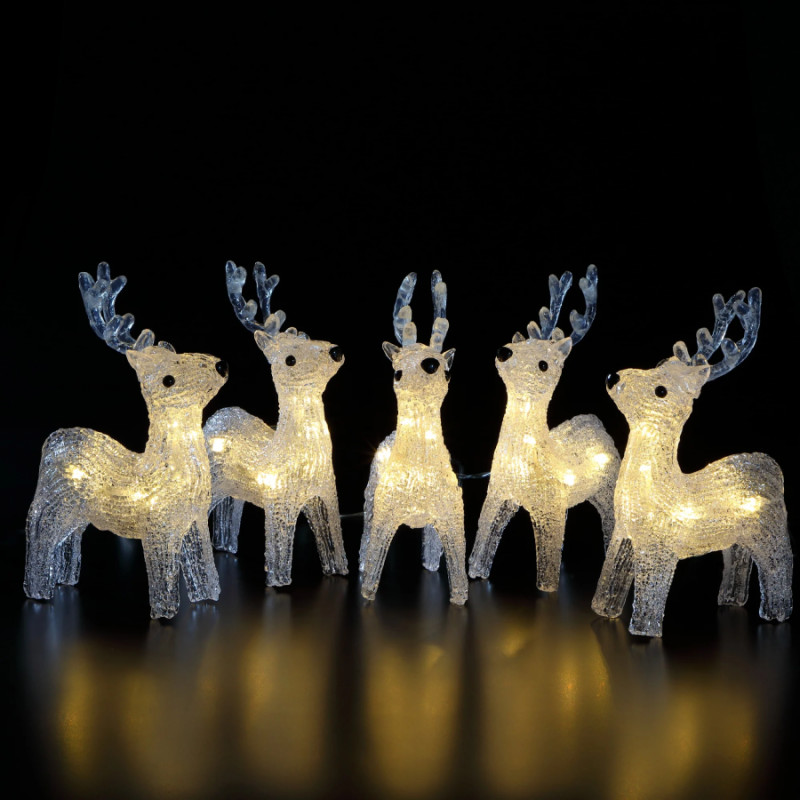 Leisuregrow 5 ACRYLIC REINDEER LIGHT STRING