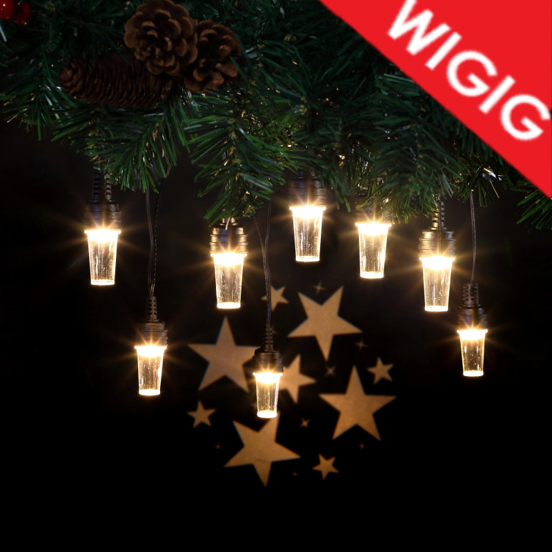 Leisuregrow 8 WARM WHITE STAR PATTERN PROJECTOR STRING LIGHTS