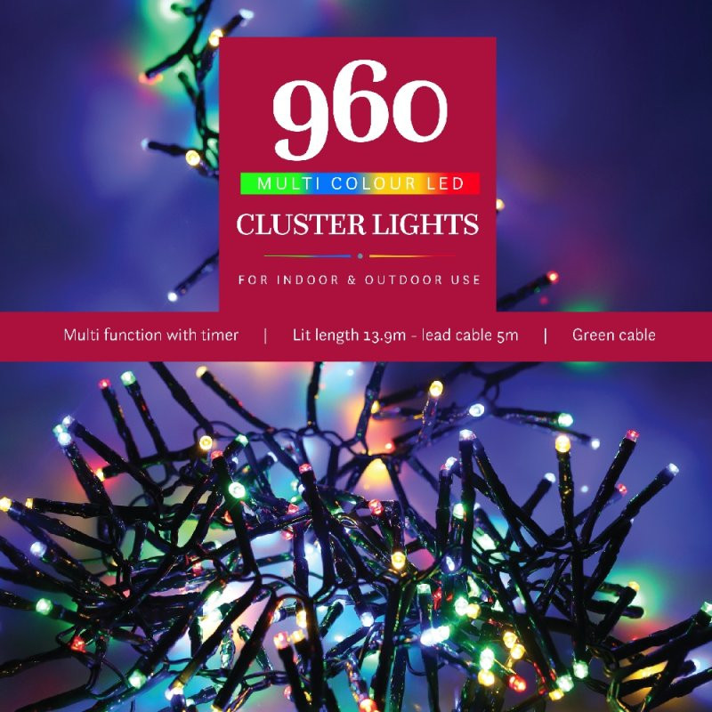 960 MULTICOLOUR MULTIFUNCTION CLUSTER LIGHTS WITH GREEN CABLE