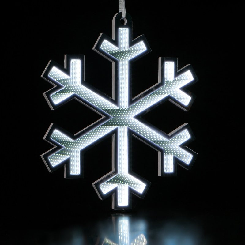 Leisuregrow 40CM INFINITY SNOWFLAKE LIGHT WITH WHITE LEDS