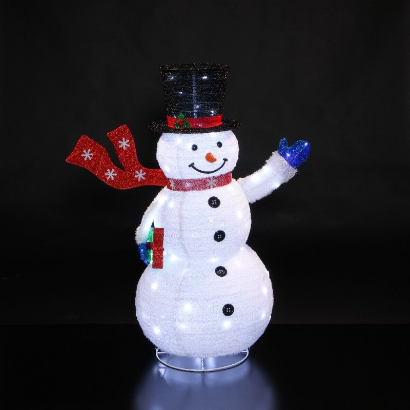 Leisuregrow 1.2M POP UP FLEECE SNOWMAN WITH 120 WHITE LEDS