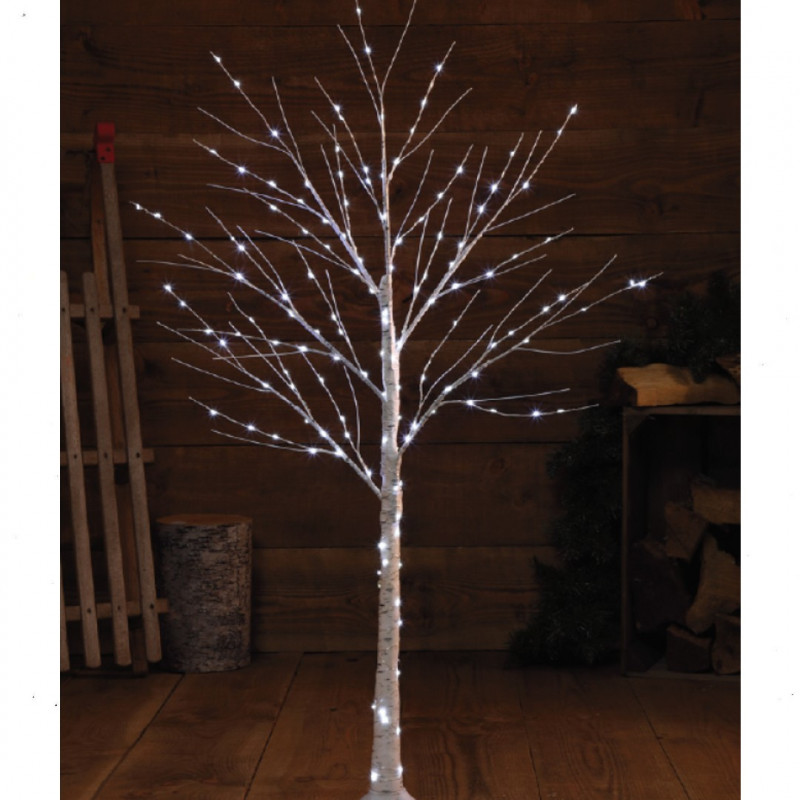 Leisuregrow Noma Christmas 1.2m White Micro Led Birch Tree