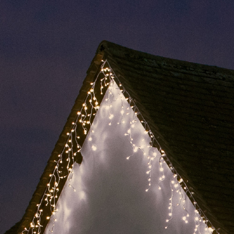 360 WHITE SNOWING ICICLES WITH WHITE CABLE photo